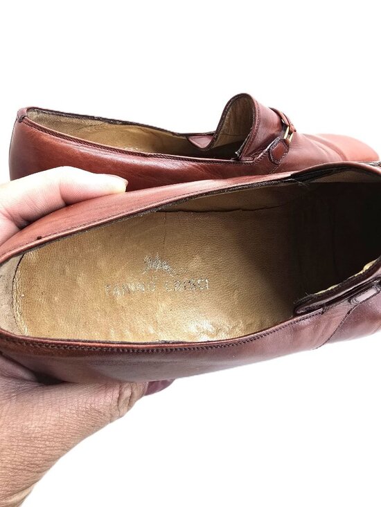 VTG Tanino Crisci Cognac Brown Slender Horsebit Men\'s Loafer Shoes Size 8 main image 4
